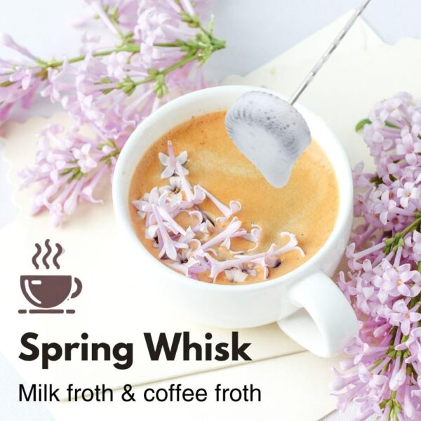 Rechargeable Milk Frother Handheld 3 Speed Coffee Foamer [3 Whisk] Electric Drink Mixer for Latte, Cappuccino, Coffee, Eggs, Hot Chocolate - Image 4